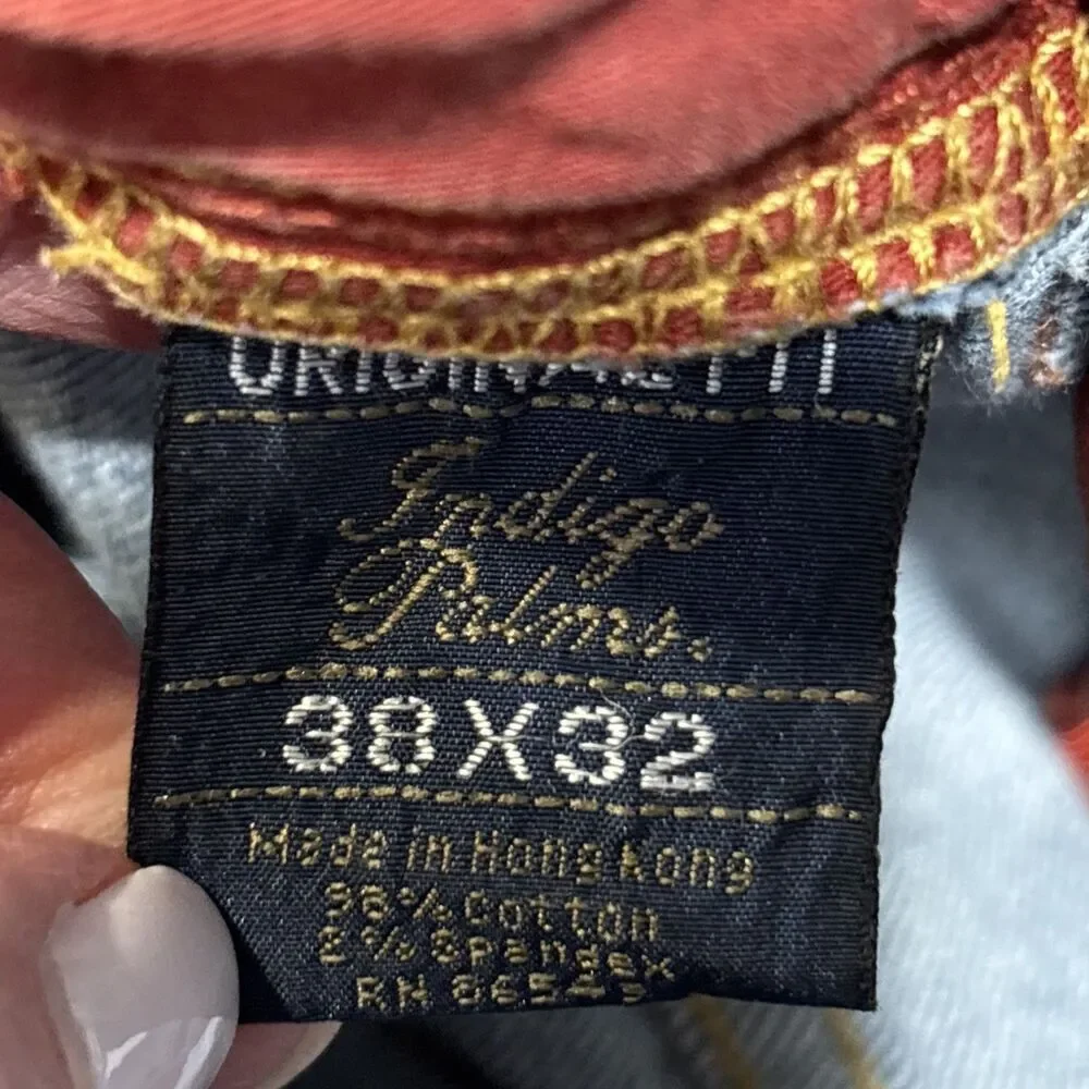 Indigo Palms Men's Jeans Size 38x32 Blue Original Fit Straight Leg Denim Preppy